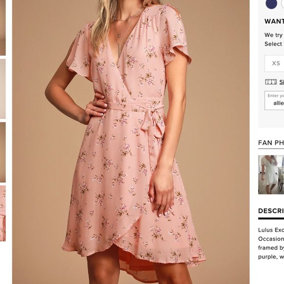 Lulus Dresses & Skirts - Pink Floral Print Midi Wrap Dress